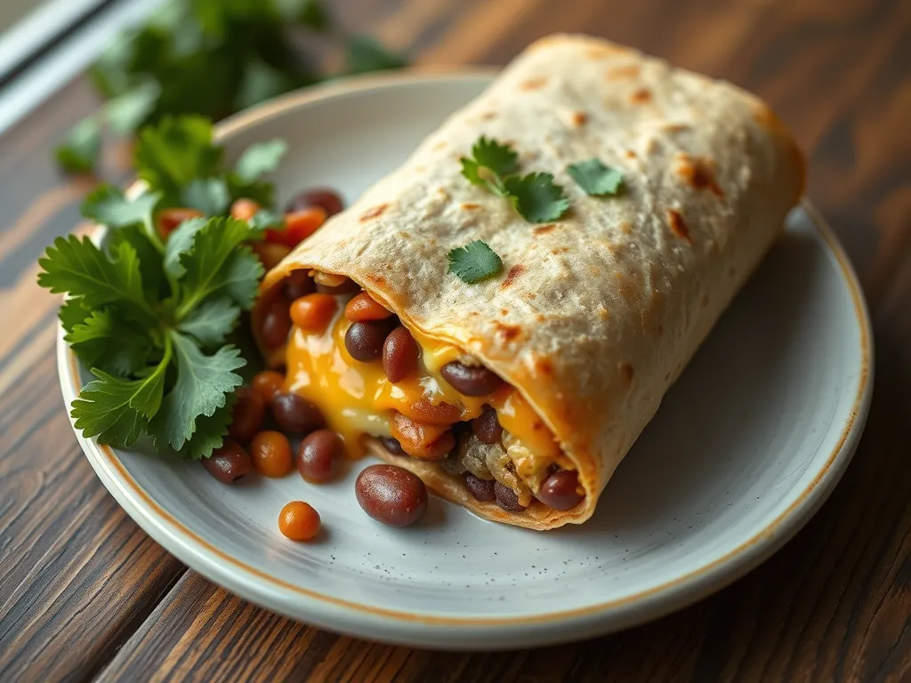 5-Ingredient Cheesy Bean Burrito