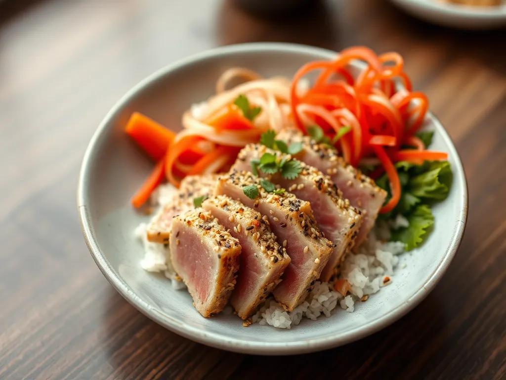 5-Ingredient Sesame Crusted Tuna Bowl