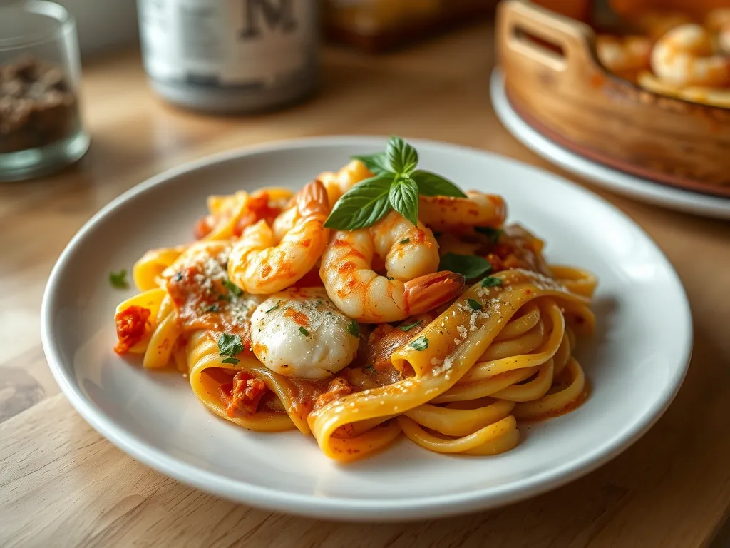 Baked Feta Pasta with Shrimp