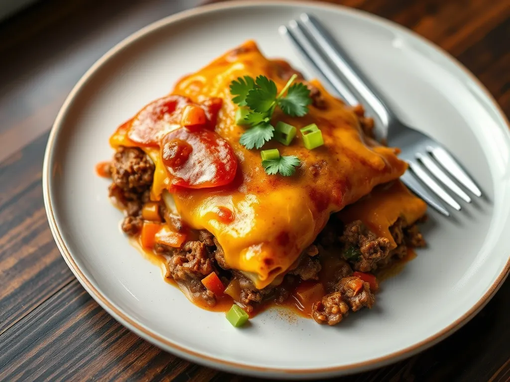 Budget Enchilada Rice Bake with Beef