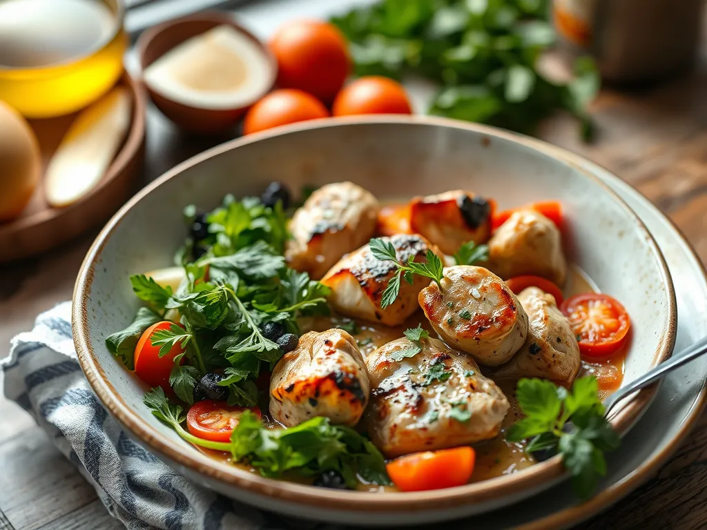 Greek Chicken Bowl with Cucumber and Feta
