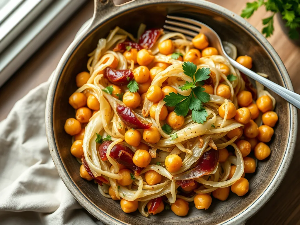 Cabbage and Chickpea Skillet