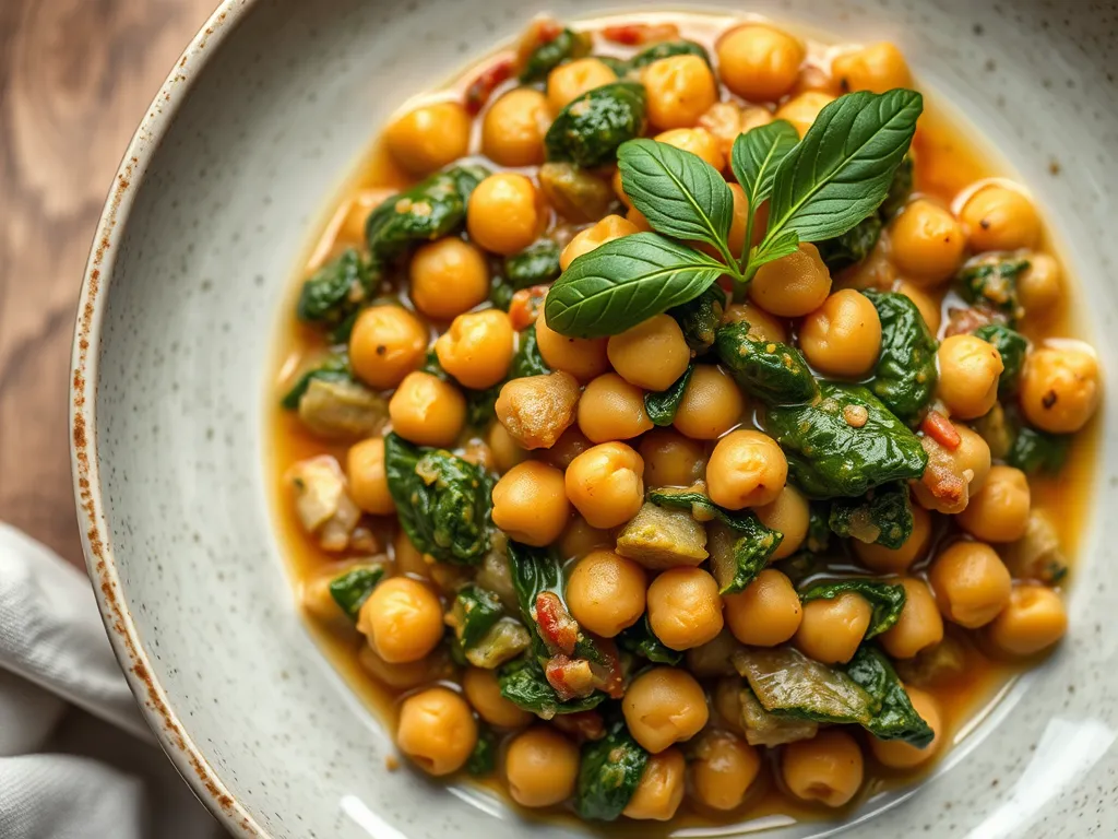 One-Pan Chickpea and Spinach Stew