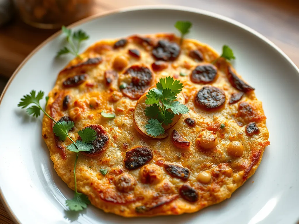 Cheap One-Pan Chickpea Flour Pancakes with Chutney