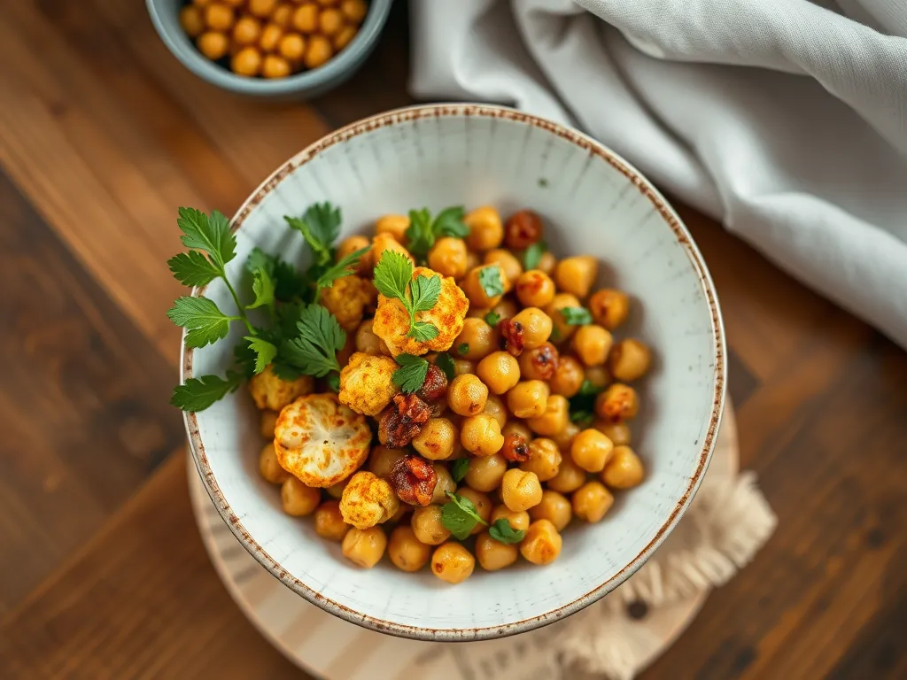 Cheap One-Pan Spiced Cauliflower and Chickpea Bowl