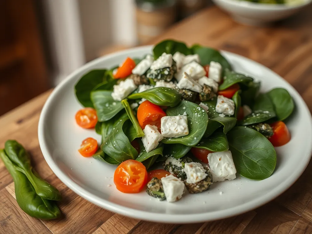 Cheesy Spinach & Garlic Salad