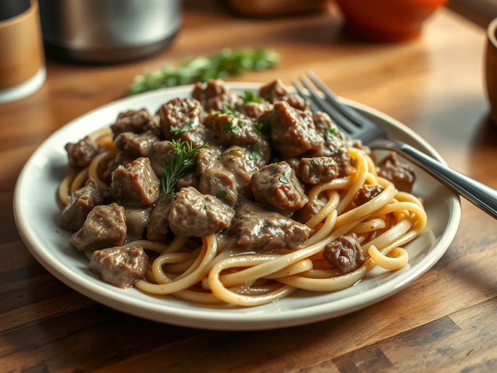 Creamy Beef Stroganoff