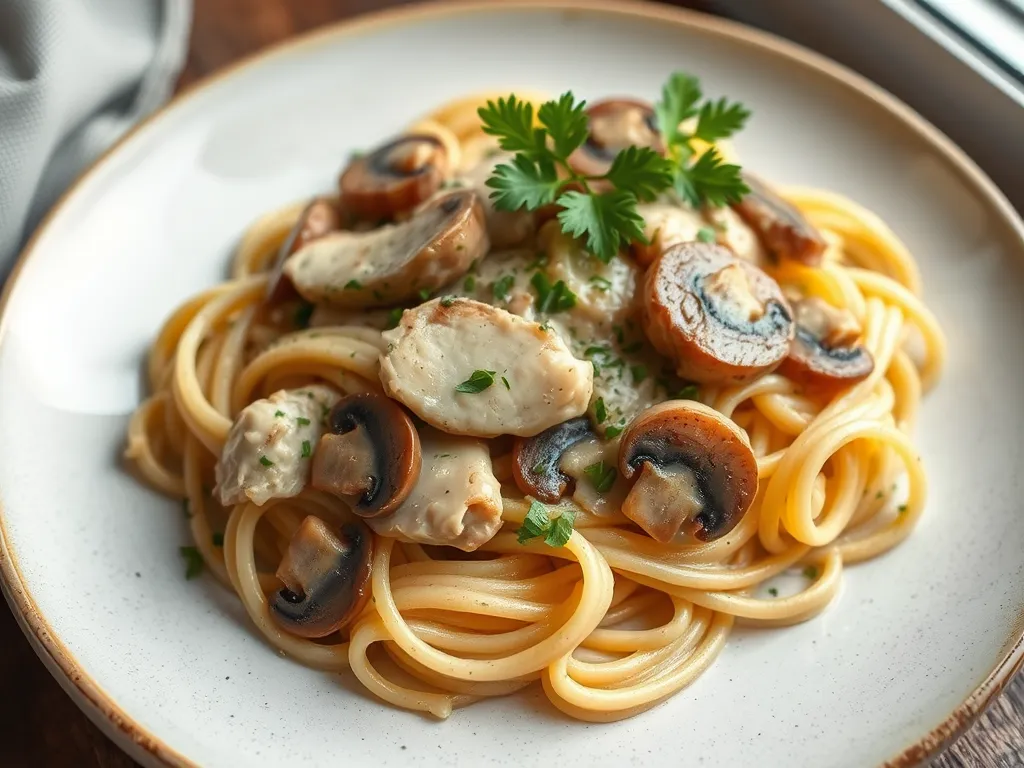 Creamy Chicken Mushroom Pasta