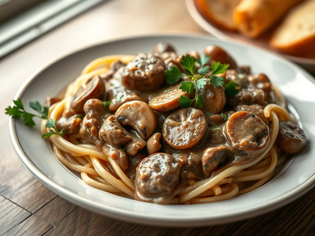Creamy Mushroom Stroganoff