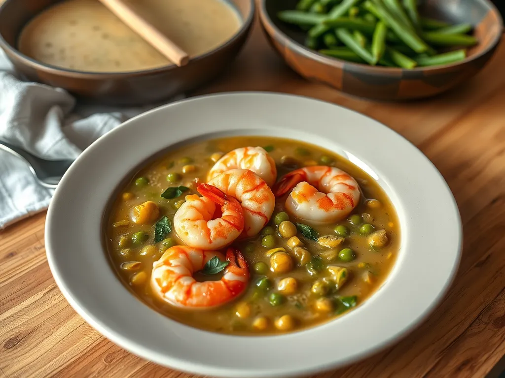Creamy Shrimp & Pea Soup