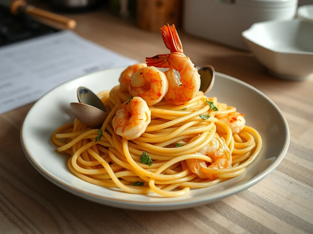 Garlic Lemon Shrimp Pasta