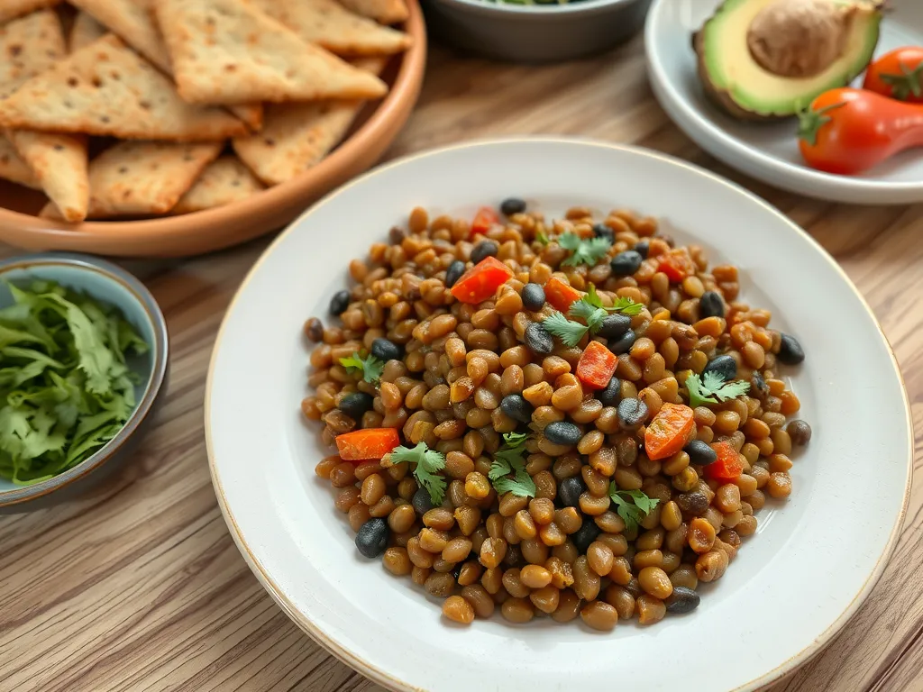 Lemon Garlic Lentil Rice