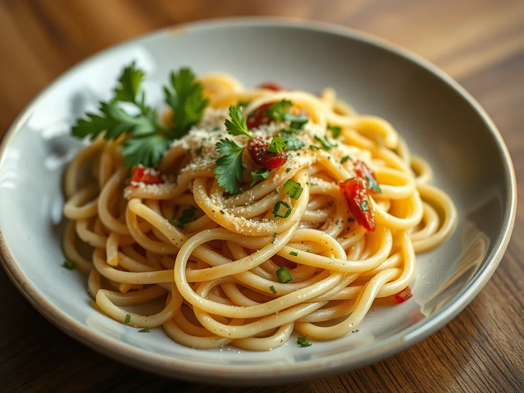 Garlic Butter Egg Noodles with Parmesan