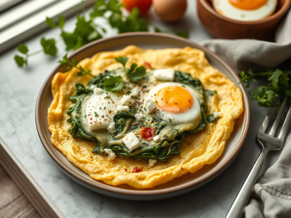 Spinach and Feta Omelette