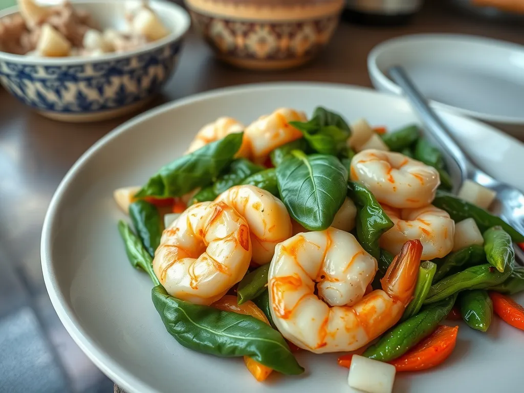Garlic Basil Shrimp Pad Krapow