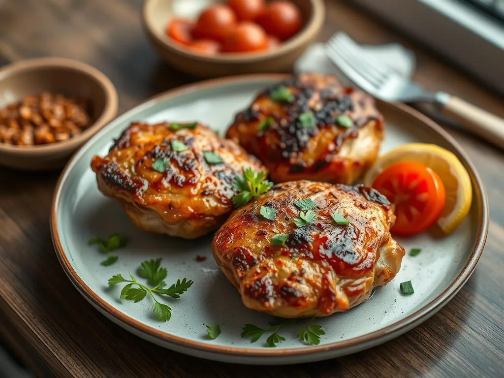 Garlic Butter Chicken Thighs with Rice