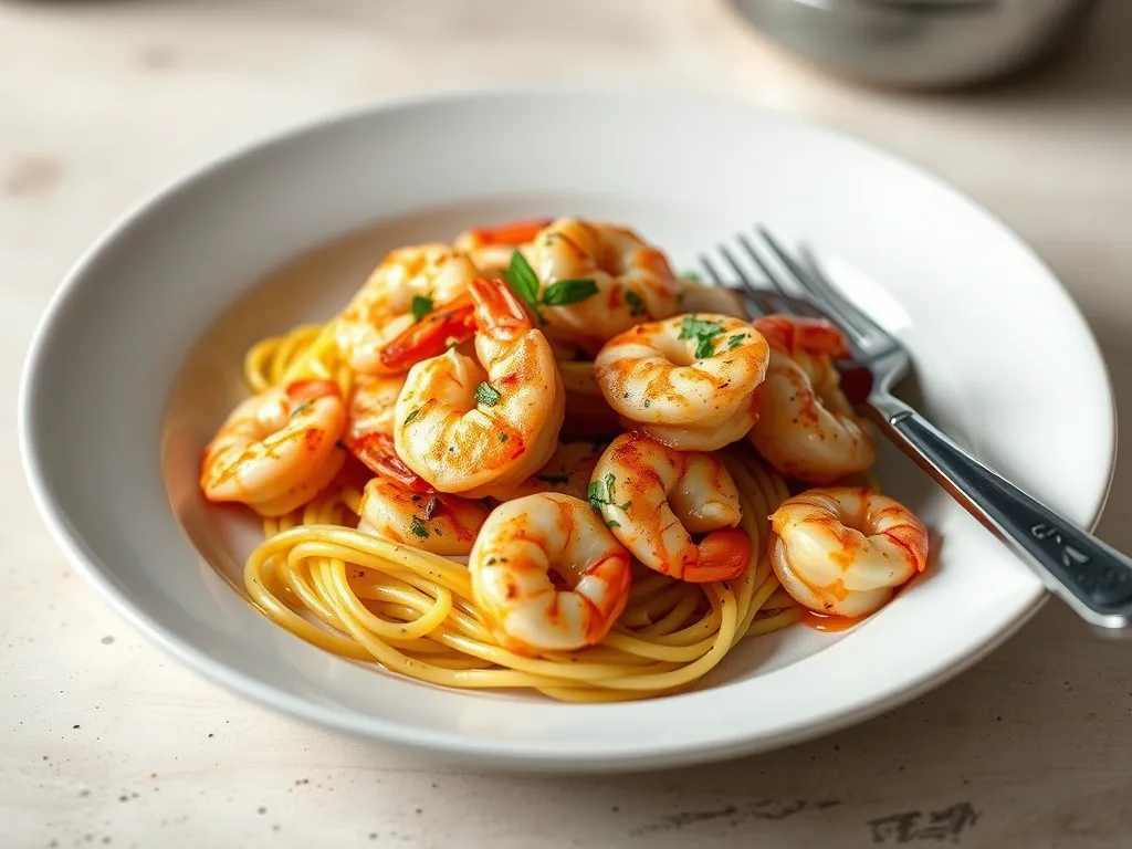 Garlic Butter Shrimp & Shimeji Scampi