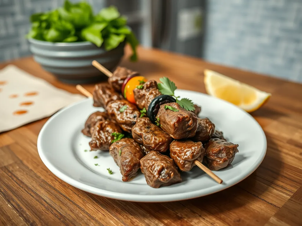 Garlic Herb Beef Shish Tawook