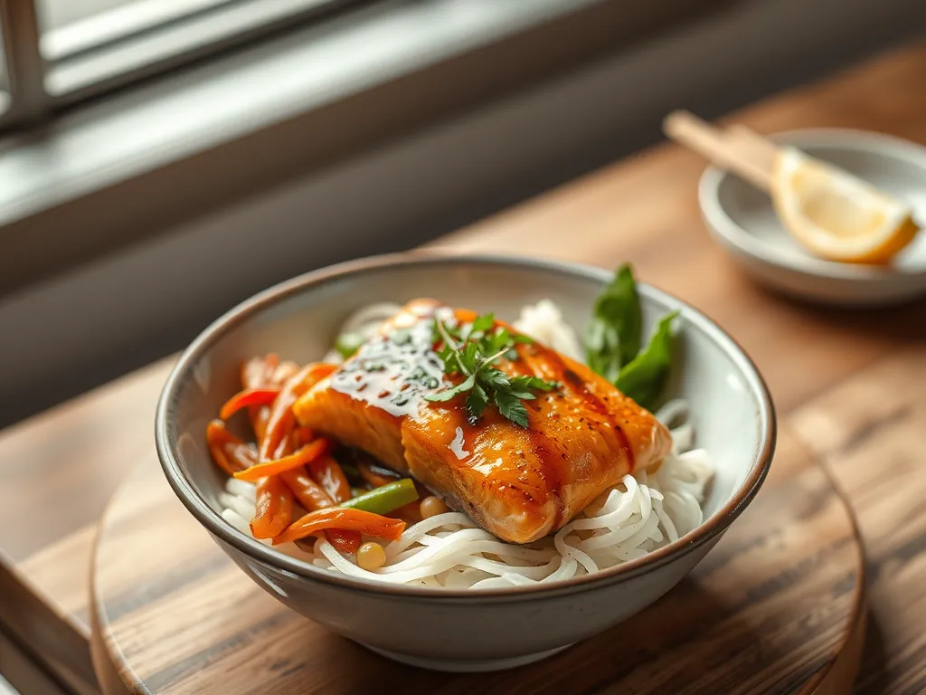 Honey Soy Salmon Rice Bowl
