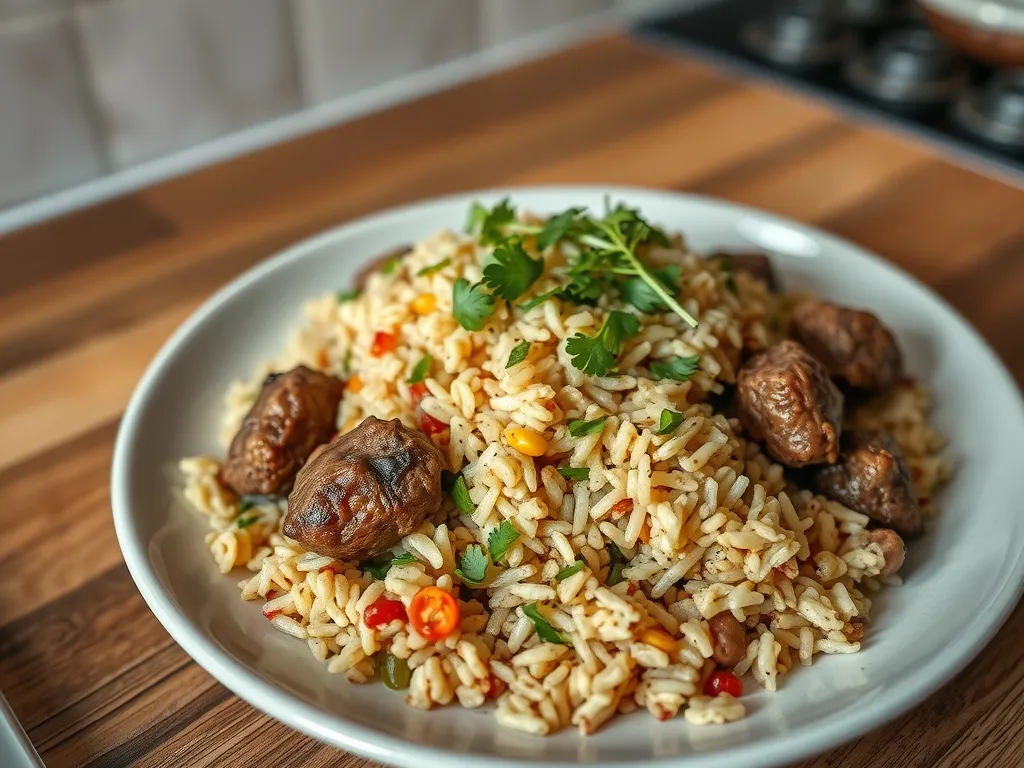 Lamb Walnut Rice Skillet