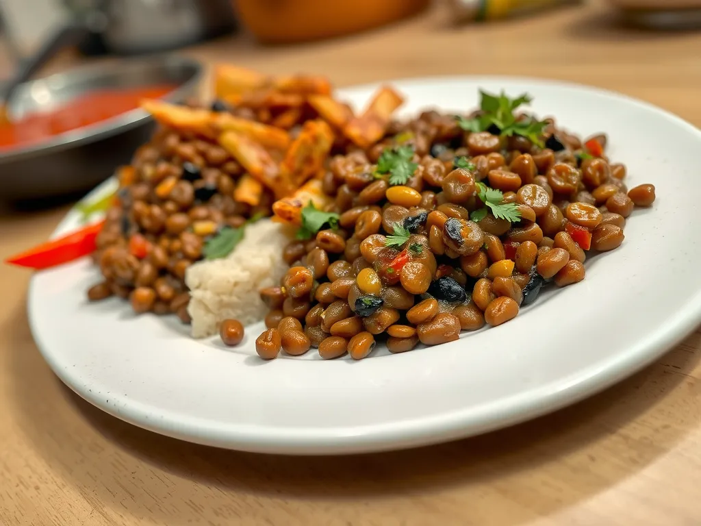 Lemon Garlic Lentil Rice Bowl