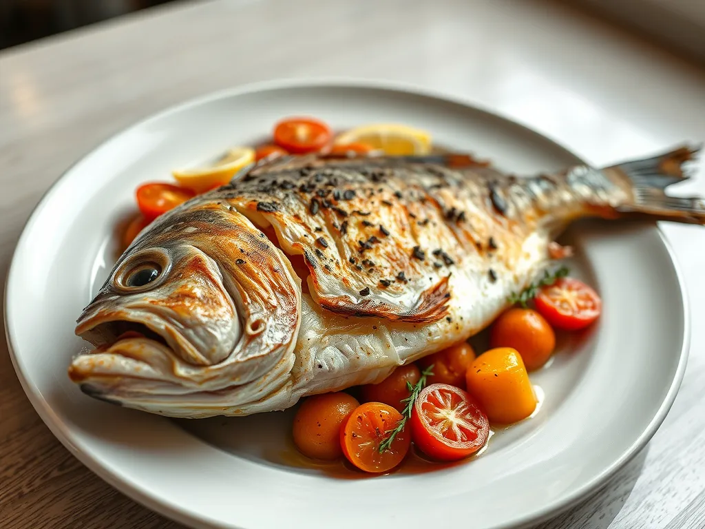 Lemon Garlic Roasted Branzino
