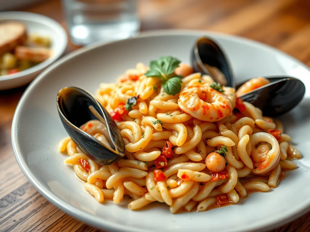 Lemon Garlic Seafood Orzo