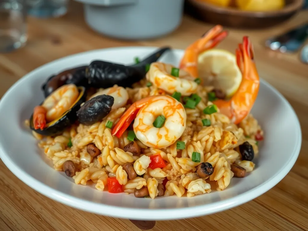 Lemon Garlic Shrimp Rice Skillet