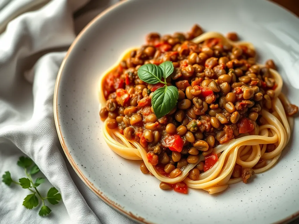 Mushroom Lentil Bolognese