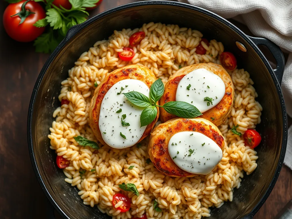 One-Pan Chicken Caprese Orzo