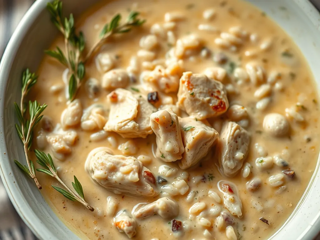 One-Pan Creamy Chicken and Wild Rice Soup