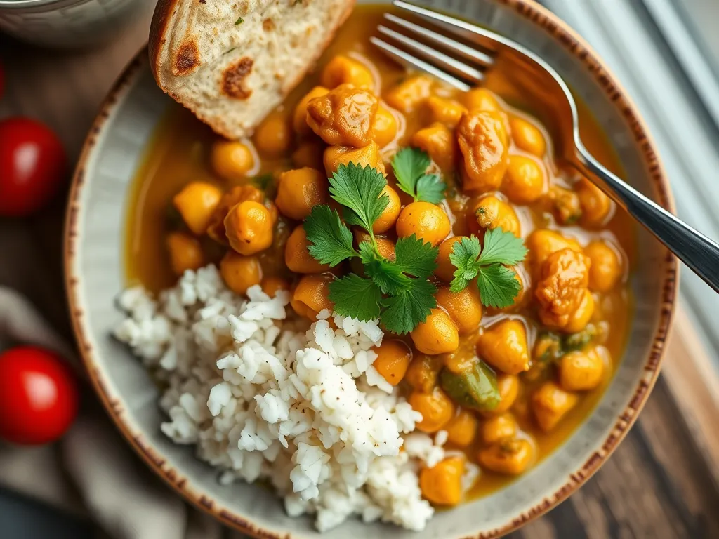 One-Pan Curried Chickpeas and Spinach