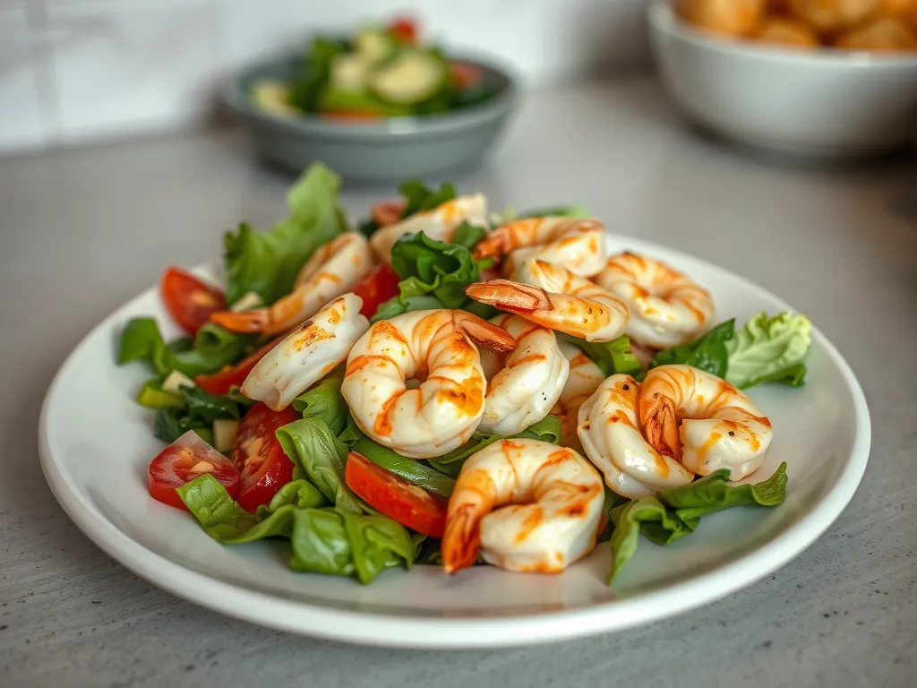 One-Pan Garlic Butter Shrimp Salad