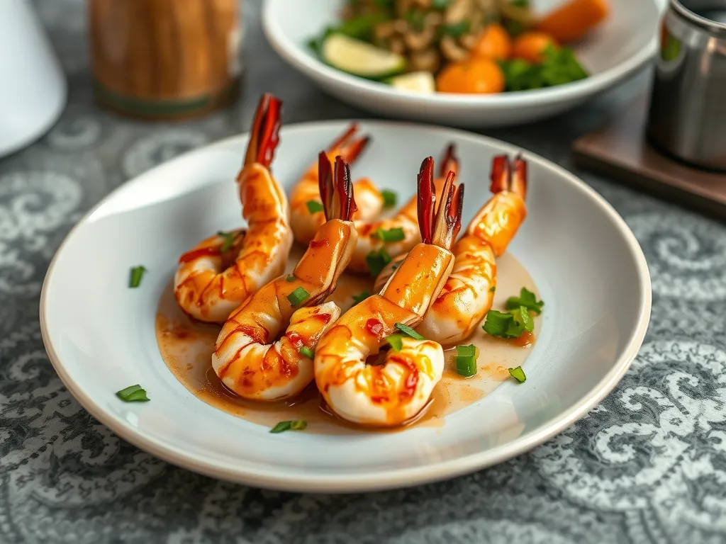 Pomegranate Glazed Shrimp