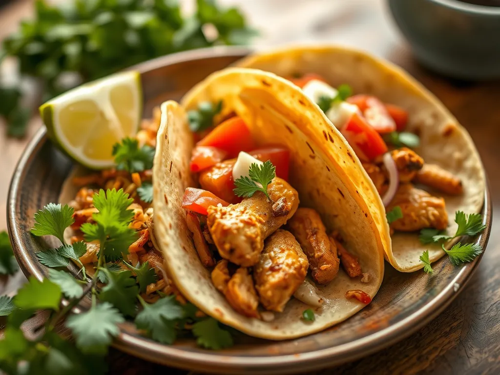 Quick Chicken Tacos with Cumin-Lime Slaw