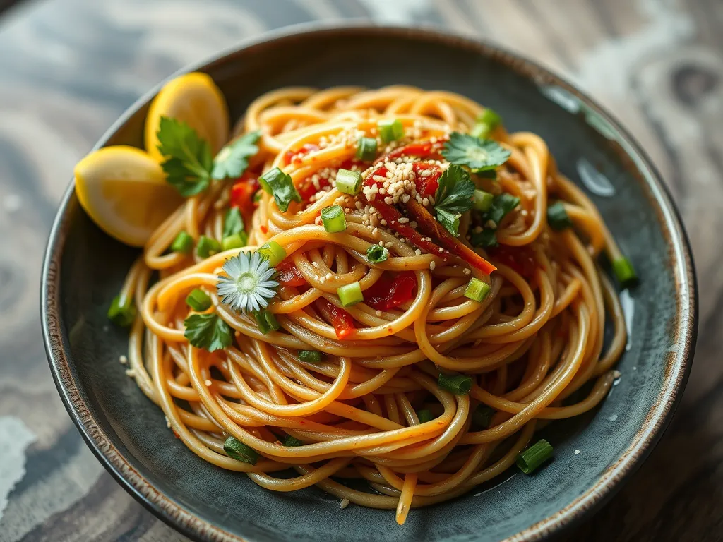Quick Sesame Noodles with Cucumber