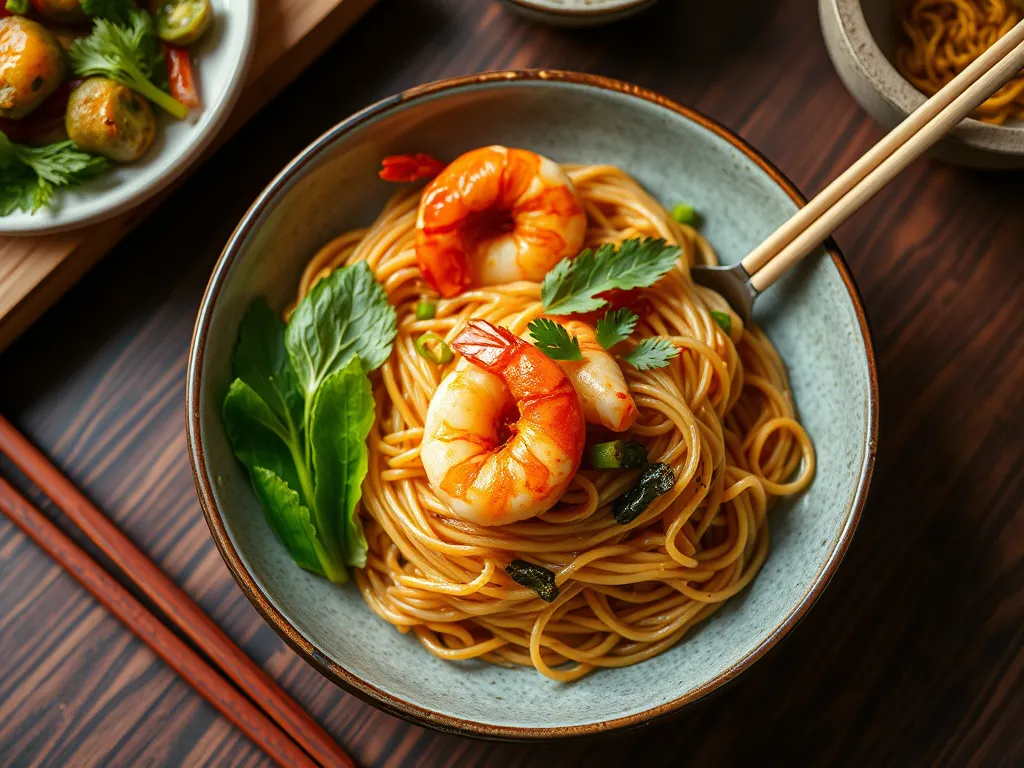 Quick Shrimp Singapore Noodles