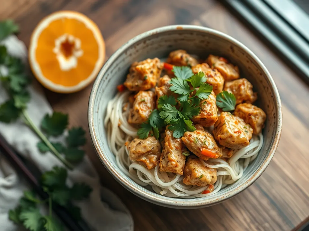 Quick Thai Peanut Chicken Bowl