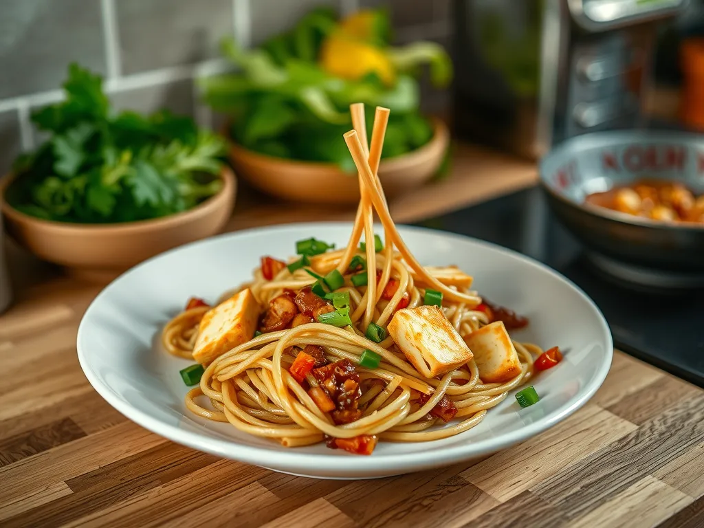 Savory Tofu Dan Dan Noodles
