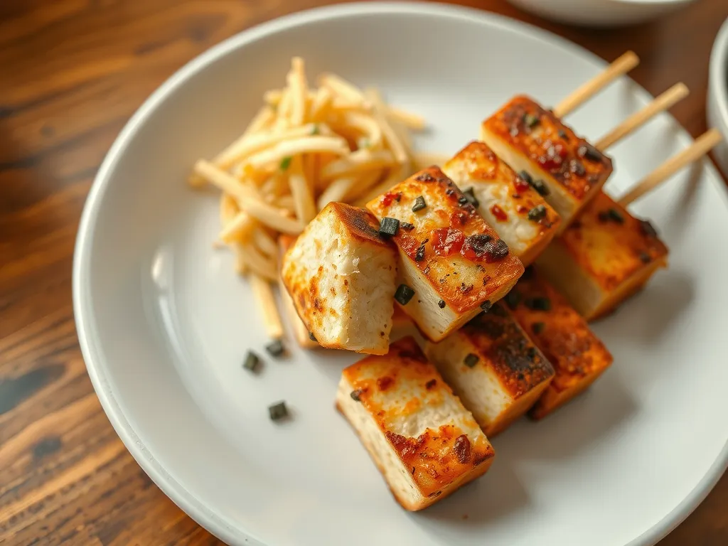 Sesame Honey Tofu Kebabs
