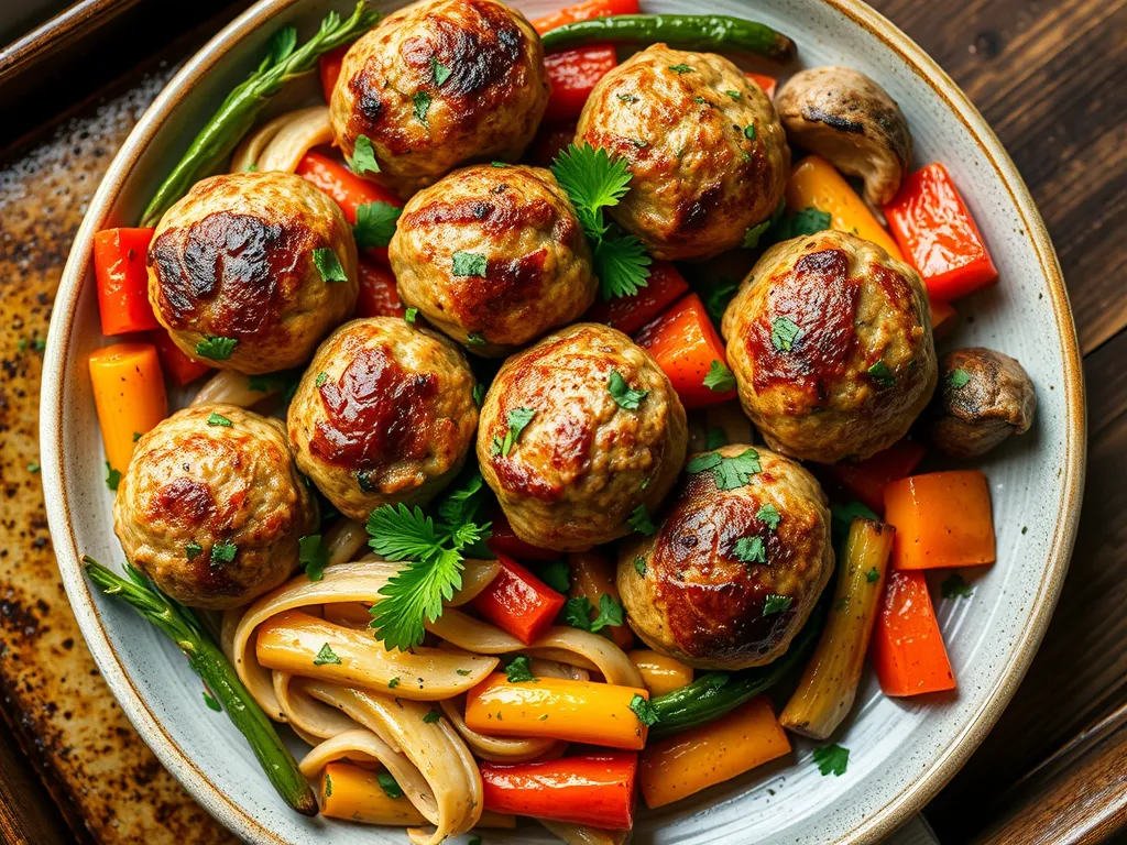 Sheet-Pan Turkey Meatballs and Veggies