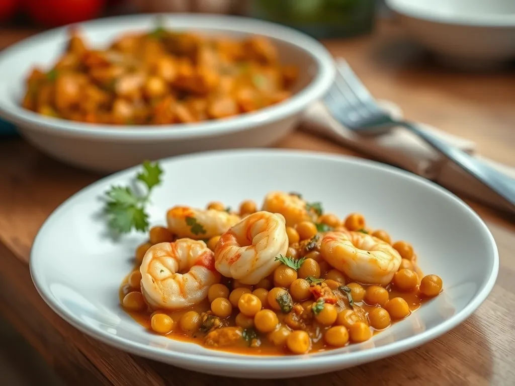 Shrimp Chana Masala Skillet