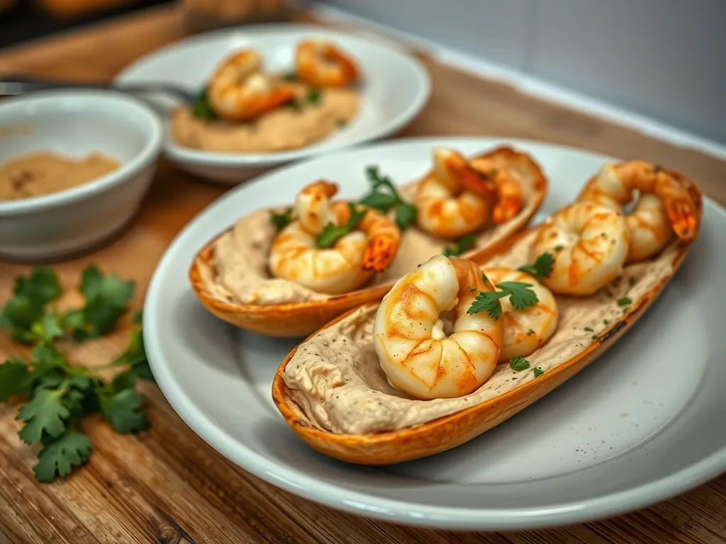 Shrimp Hummus Boats