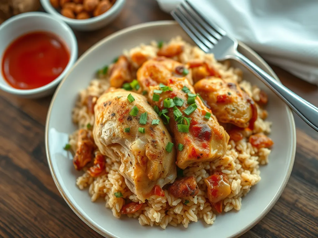 Dump-and-Bake Chicken and Rice