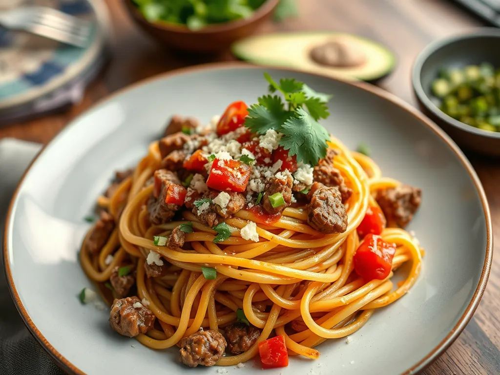 One-Pot Taco Pasta with Beef